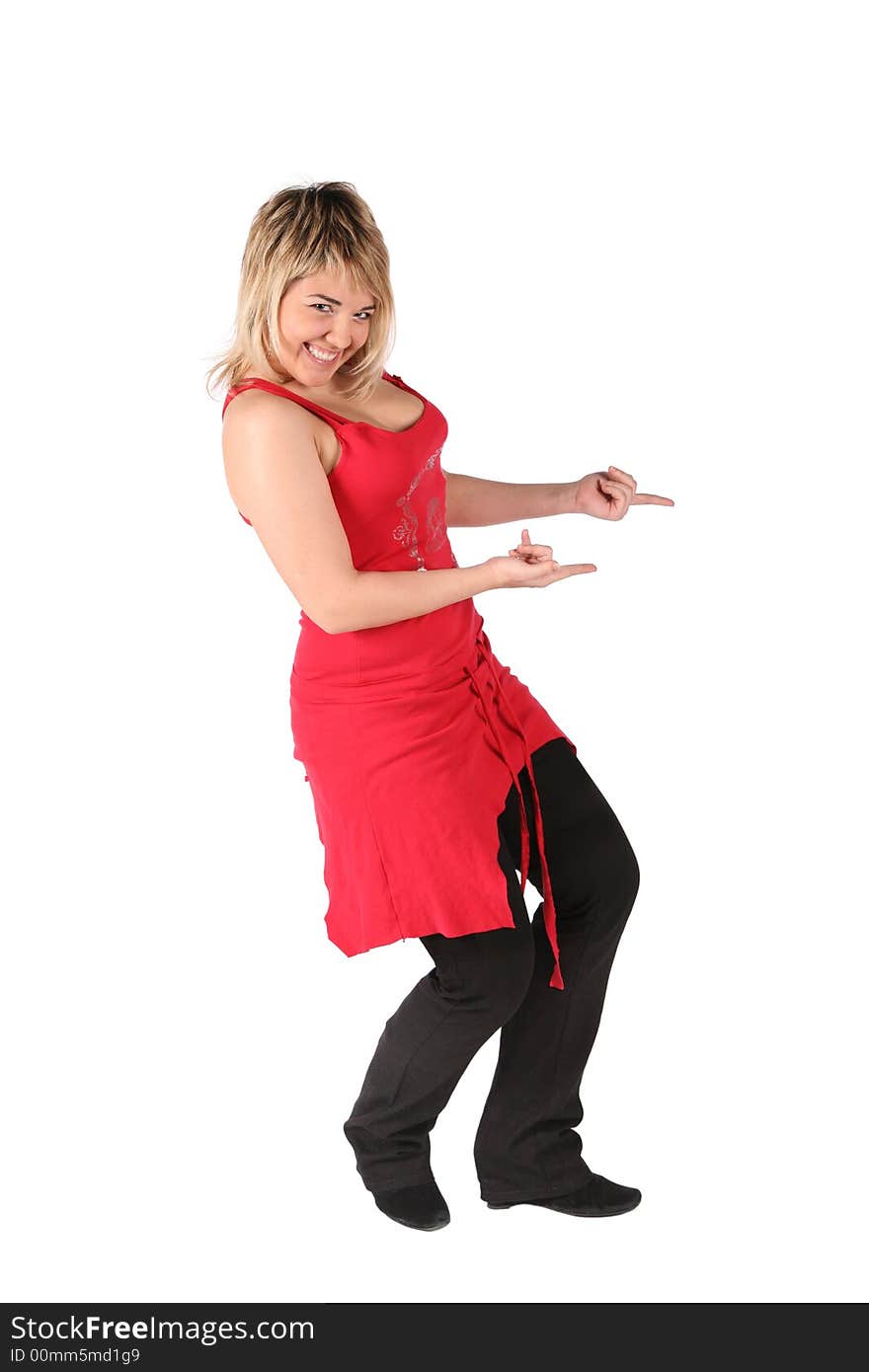 Girl in red dress