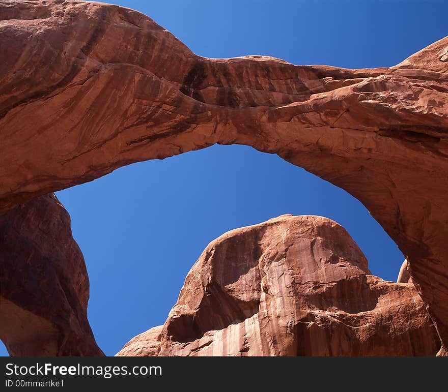 An abstract view of an arch at arches national park