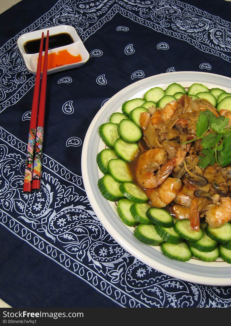 Close-up of Traditional Chinese Shrimp Dish. Close-up of Traditional Chinese Shrimp Dish