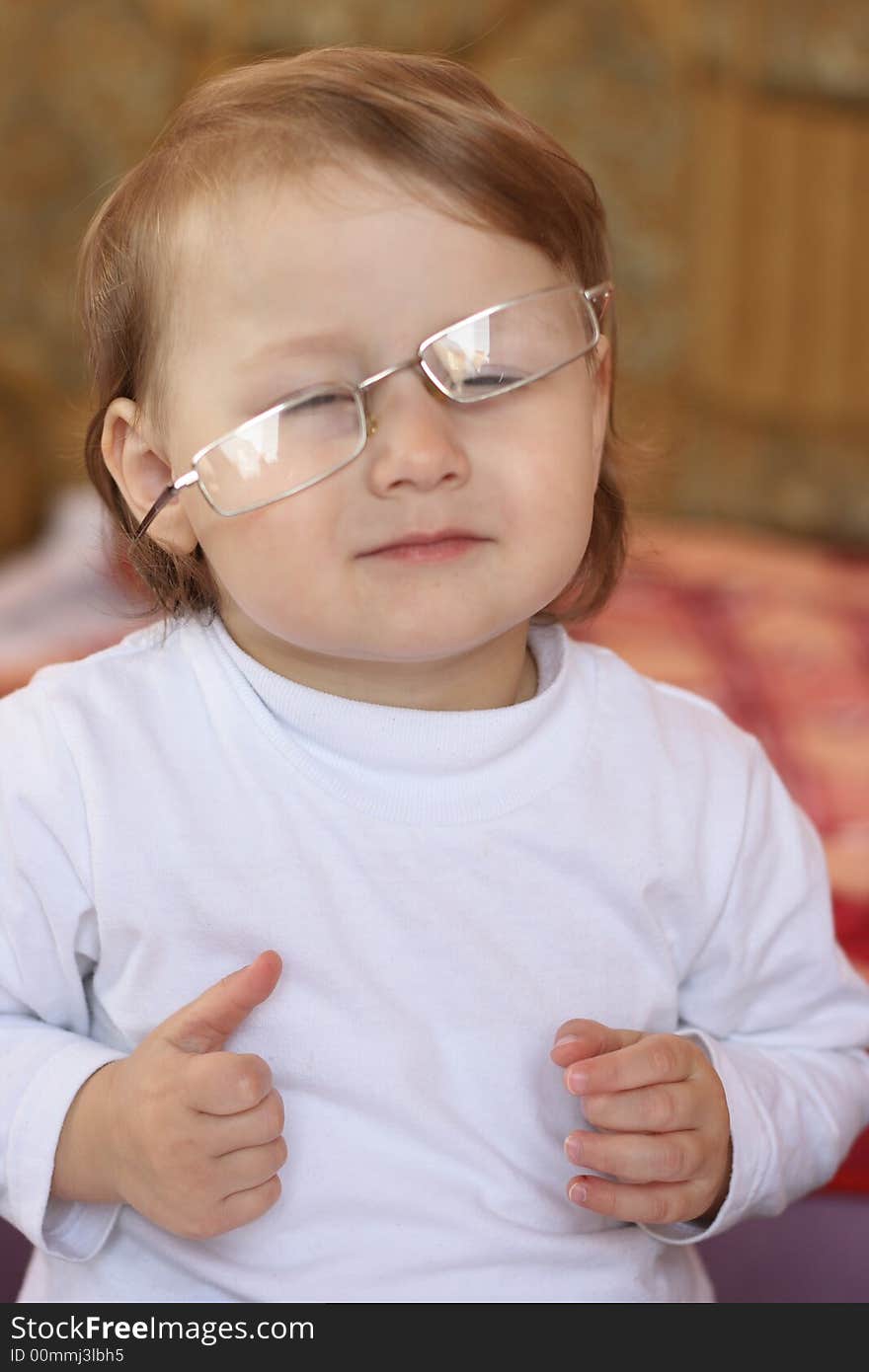 On a photo girl in glasses. portrait