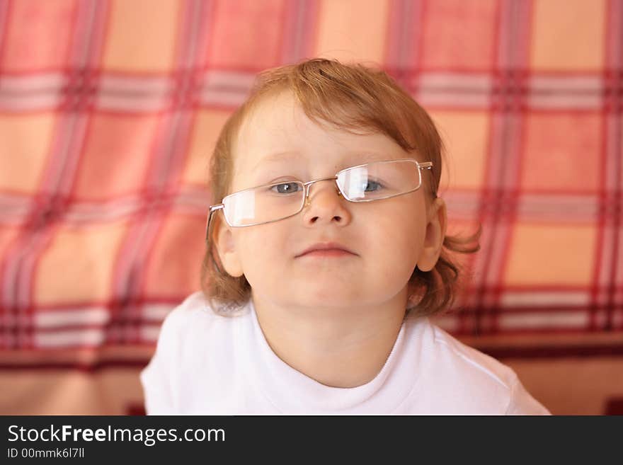 On a photo girl in glasses. portrait