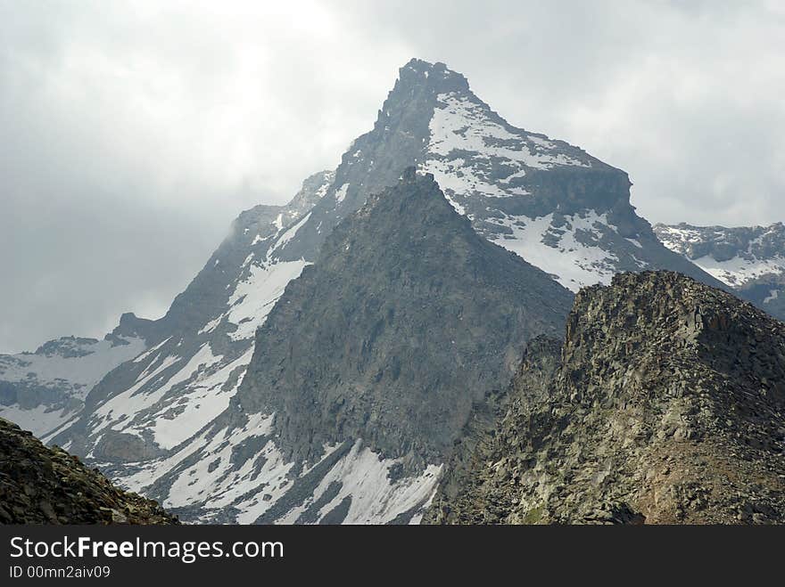 Pointe-Foura (3411m) in Gran Paradiso National Park, Italian Alps, Italy. Pointe-Foura (3411m) in Gran Paradiso National Park, Italian Alps, Italy.