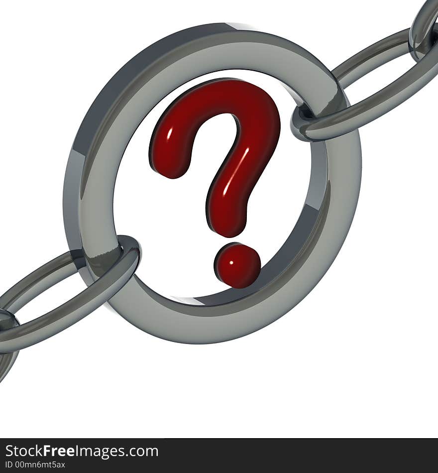 The question sign with chain. The question sign with chain