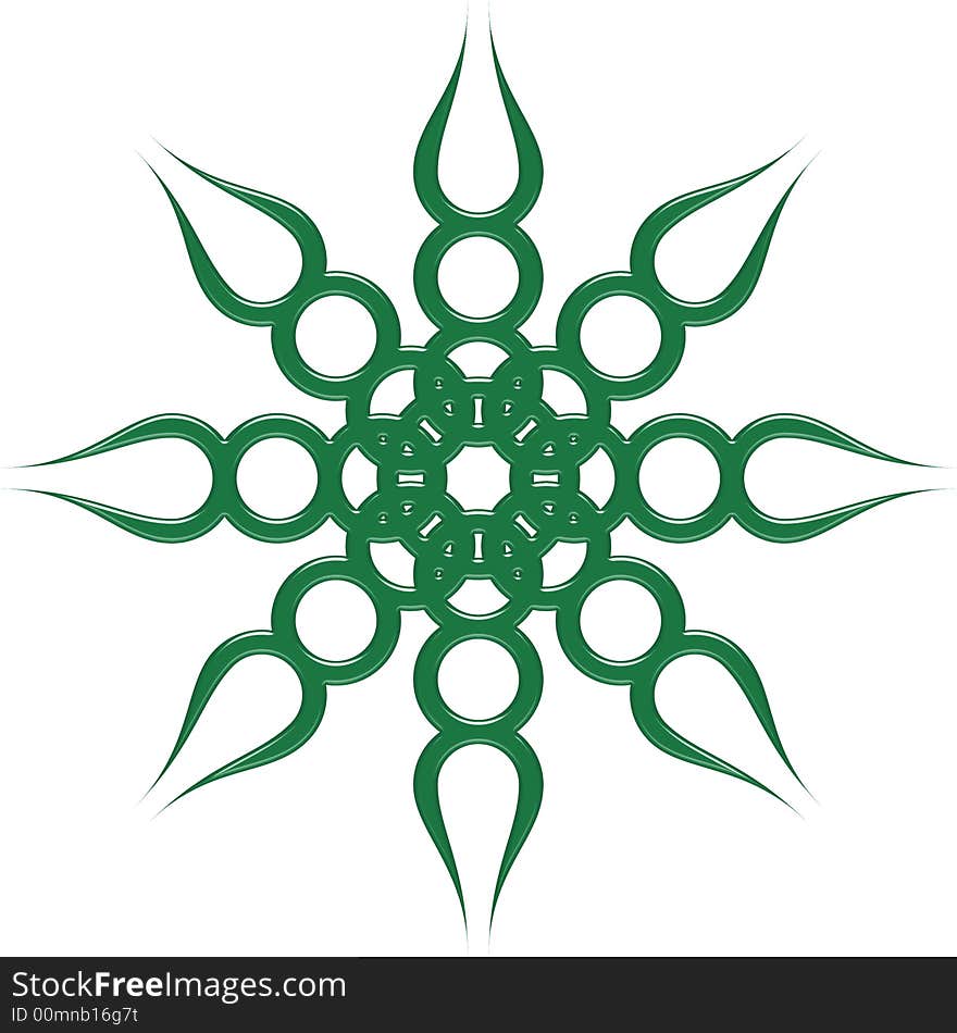 The green twist ornament design