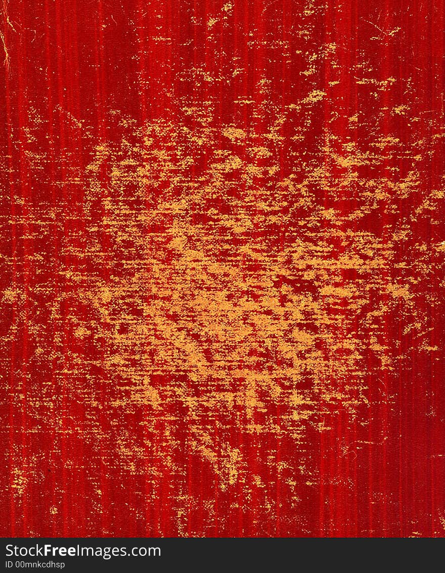 Worn book cover background in red