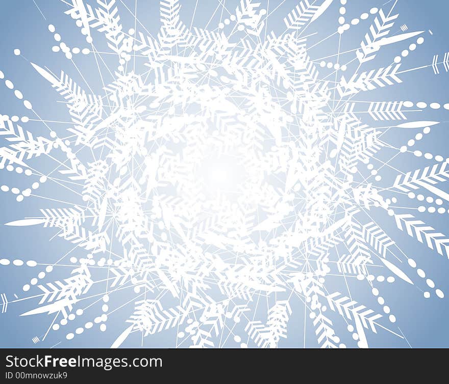 Blue Winter Snowflake Pattern Background