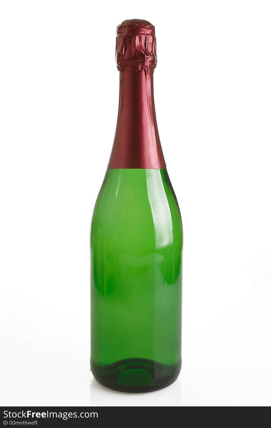 Green bottle isolated on white background