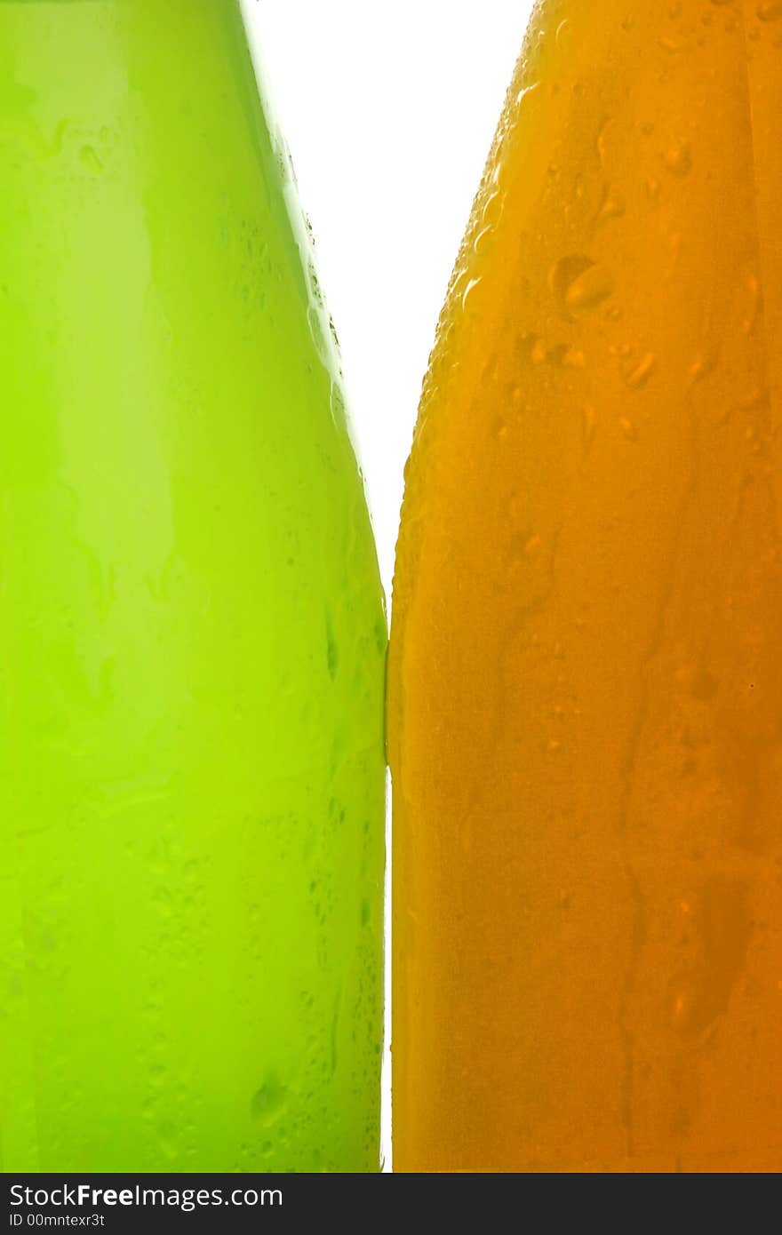 Close up from two bottle wine. Close up from two bottle wine