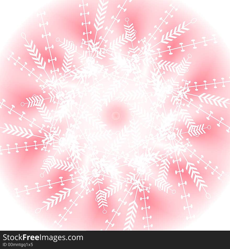 A background illustration featuring a soft colored snowflake in light pink and white. A background illustration featuring a soft colored snowflake in light pink and white