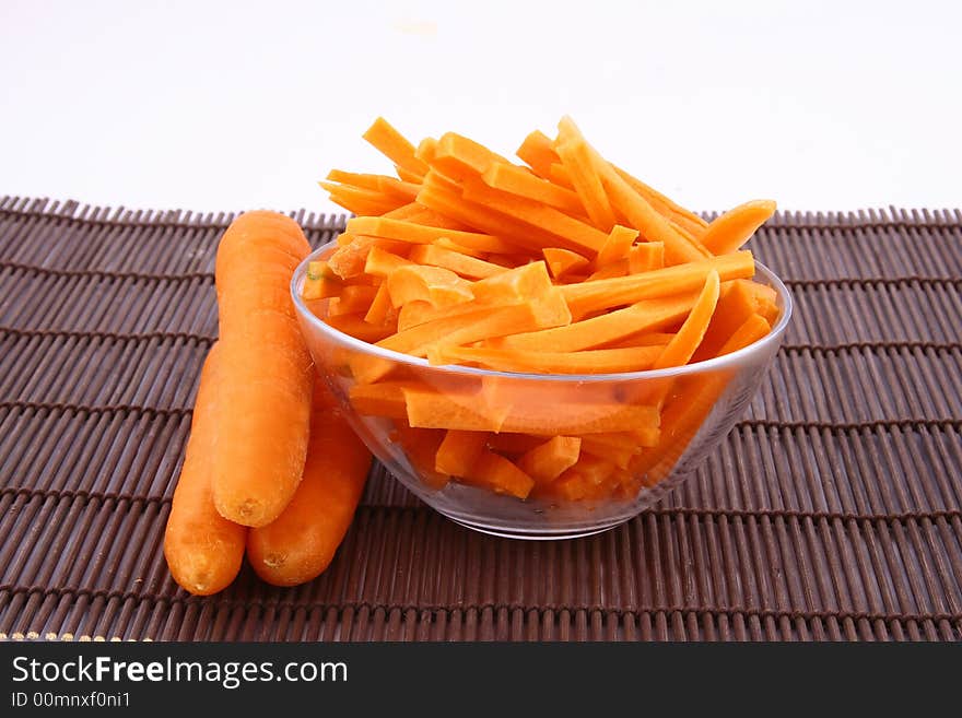 Fresh carrot juice isolated