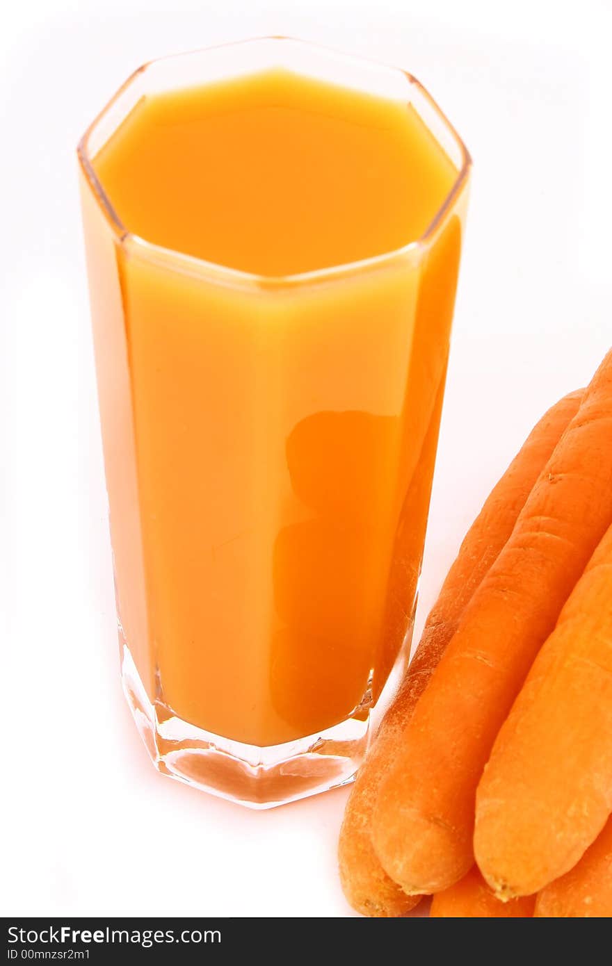 Fresh carrot juice isolated