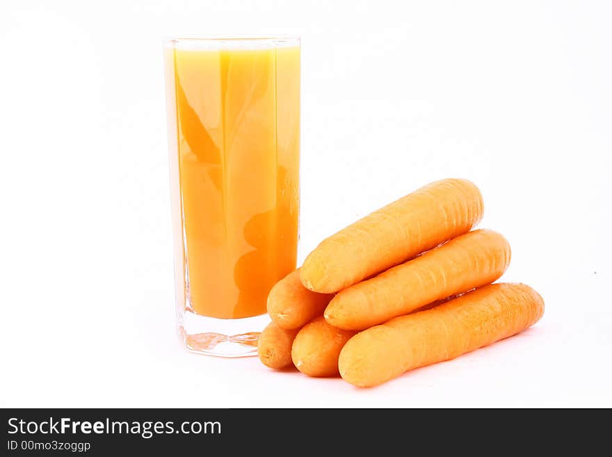 Fresh carrot juice isolated