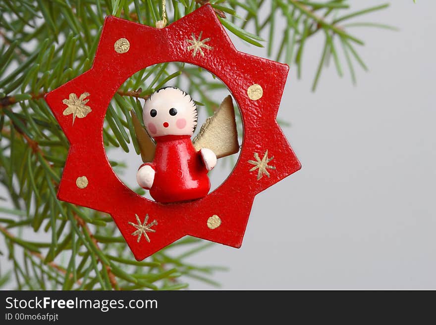 Christmas decoration- red star with angel