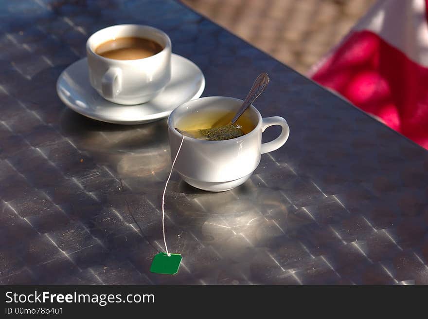 Coffee and Tea on the Table. Coffee and Tea on the Table.