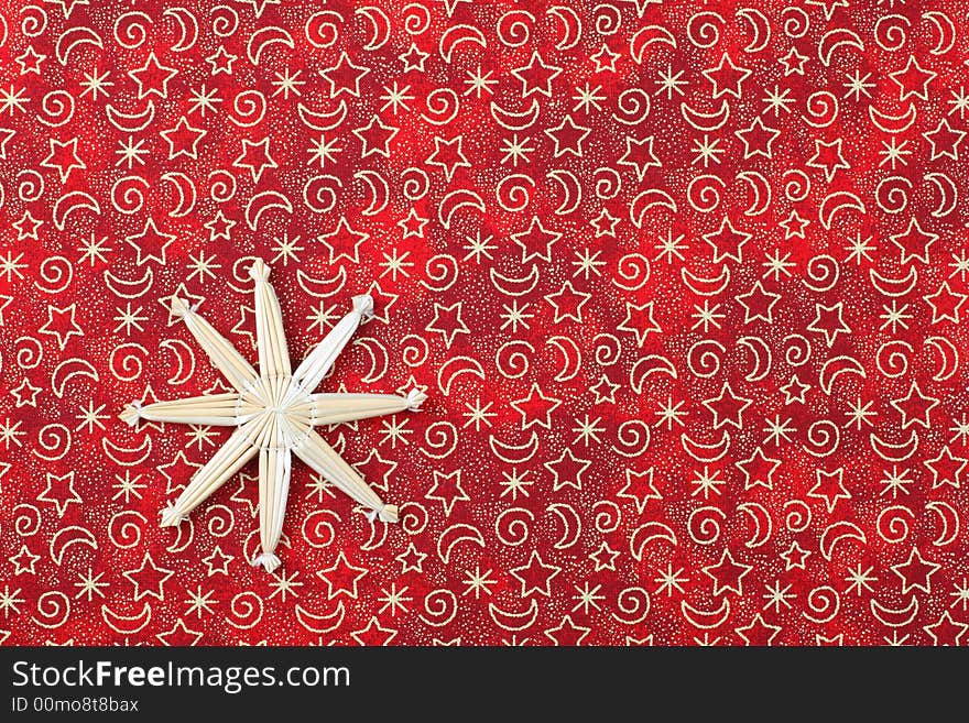 Red christmas background and star