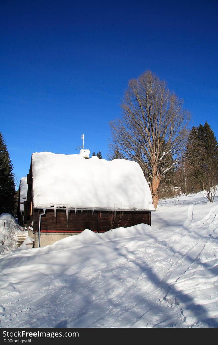 Snowy cabin