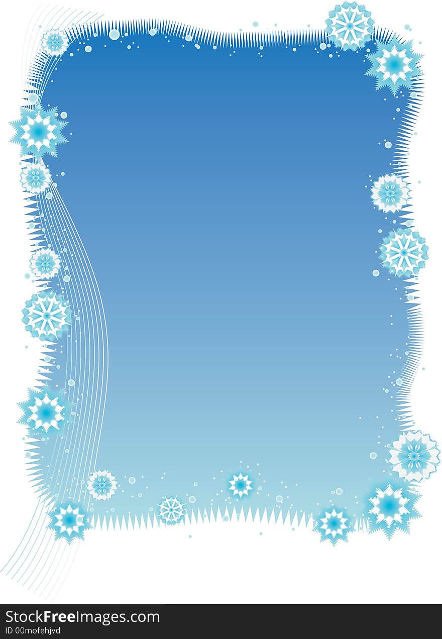 Blue Snowflakes background