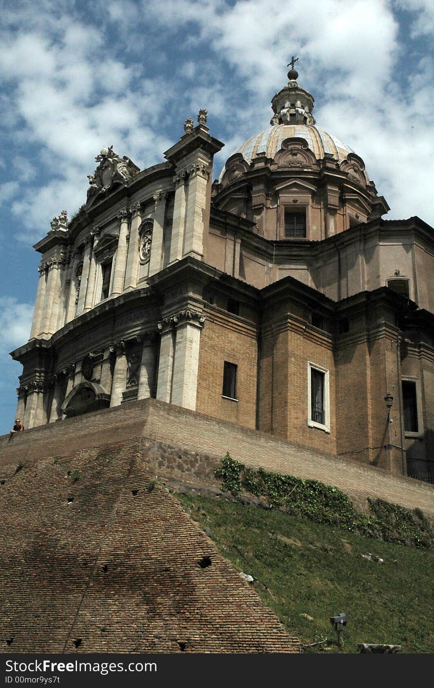 Ancient Rome in the famous historical site of the roman forum