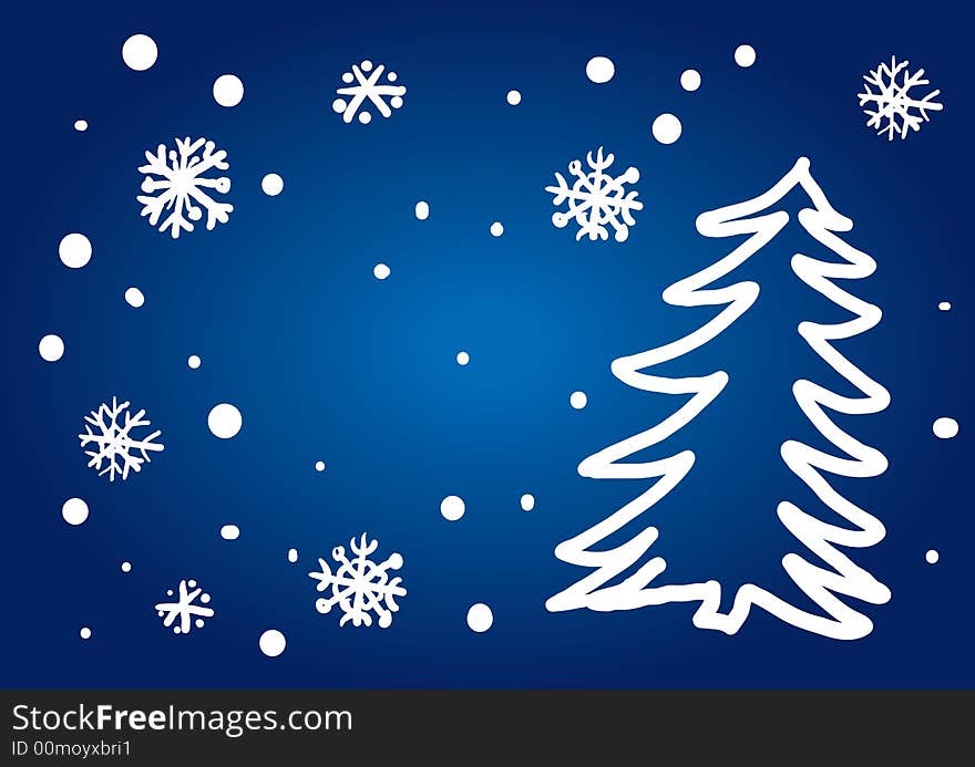 Christmas Tree Freehand Drawing (vector or XXL jpeg image)