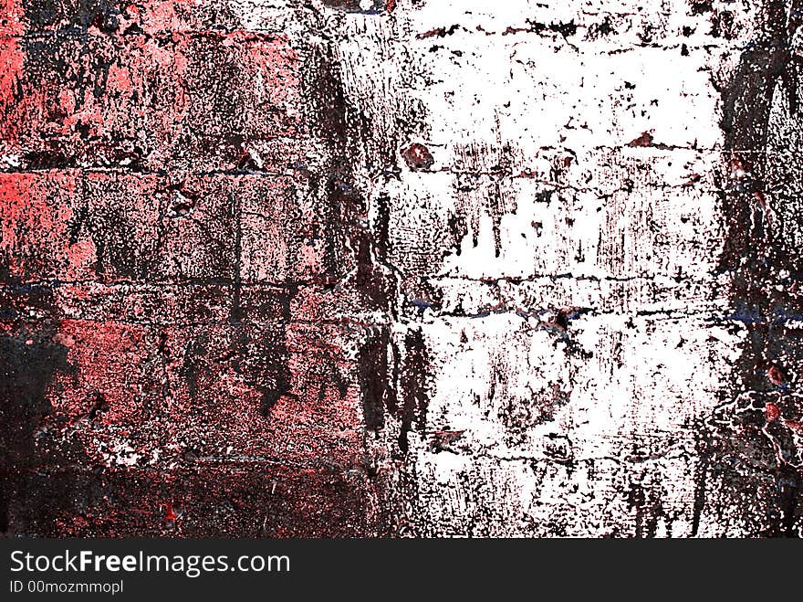 Grunge Painted Brick Wall