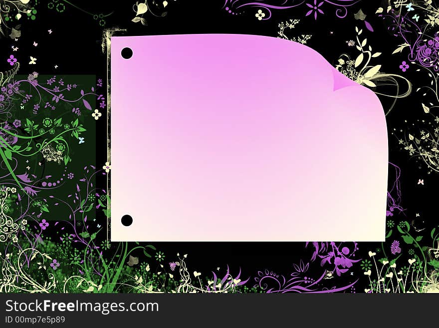 Black based abstract background floral, grunge with shape