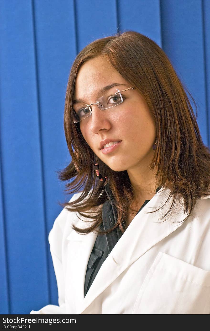 Female doctor is posing in the office