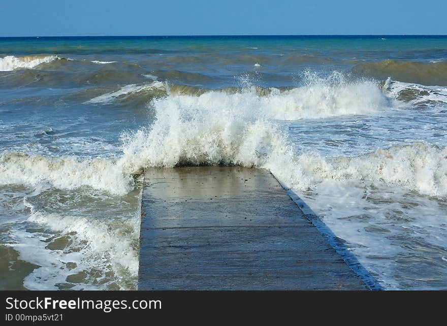 The small storm in august on black sea. The small storm in august on black sea