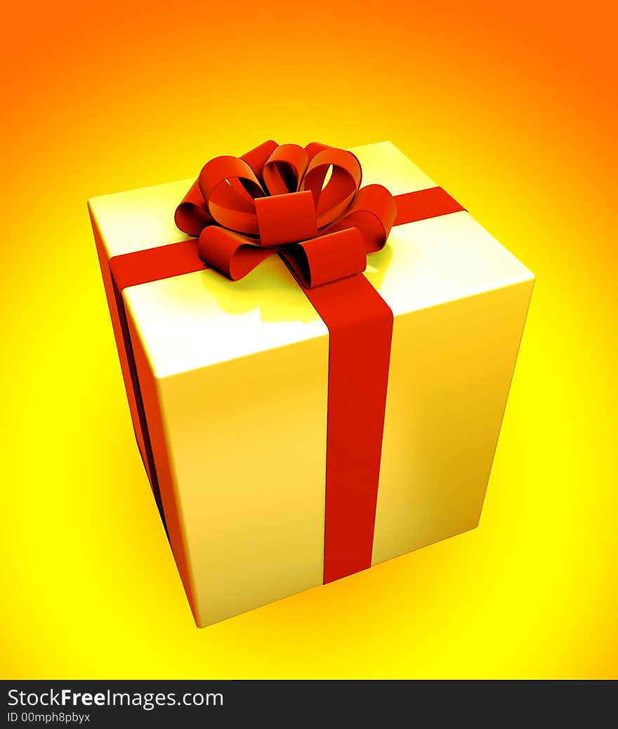 Gift Box Isolated On Colored