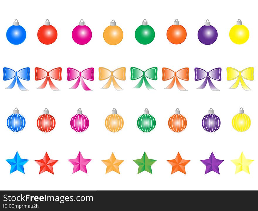 Illustration of New Year and Christmas decoration. Illustration of New Year and Christmas decoration