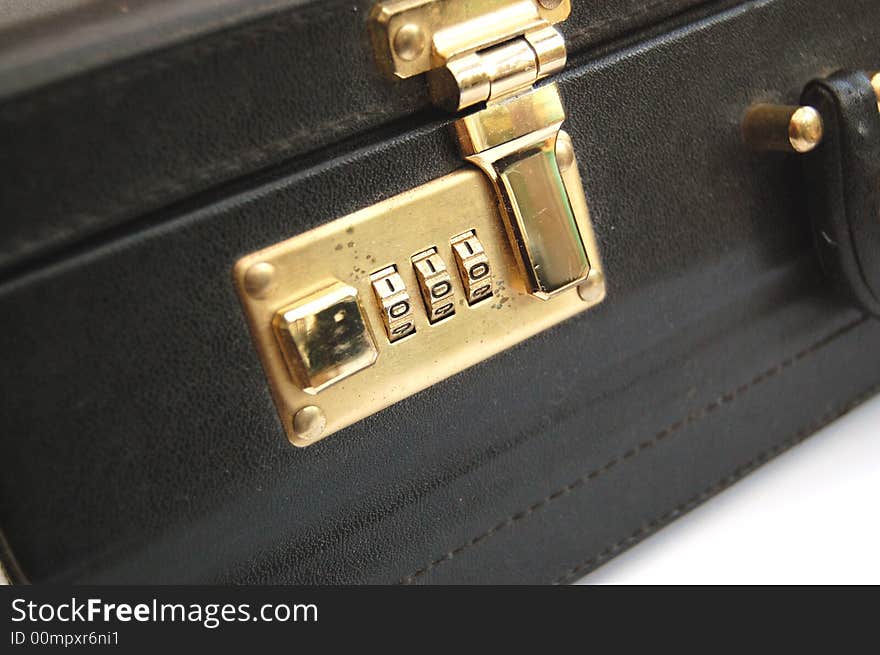 Close up of the front of a briefcase. Close up of the front of a briefcase