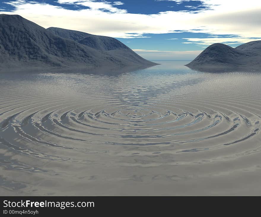 Ripples on the water.creek. Ripples on the water.creek