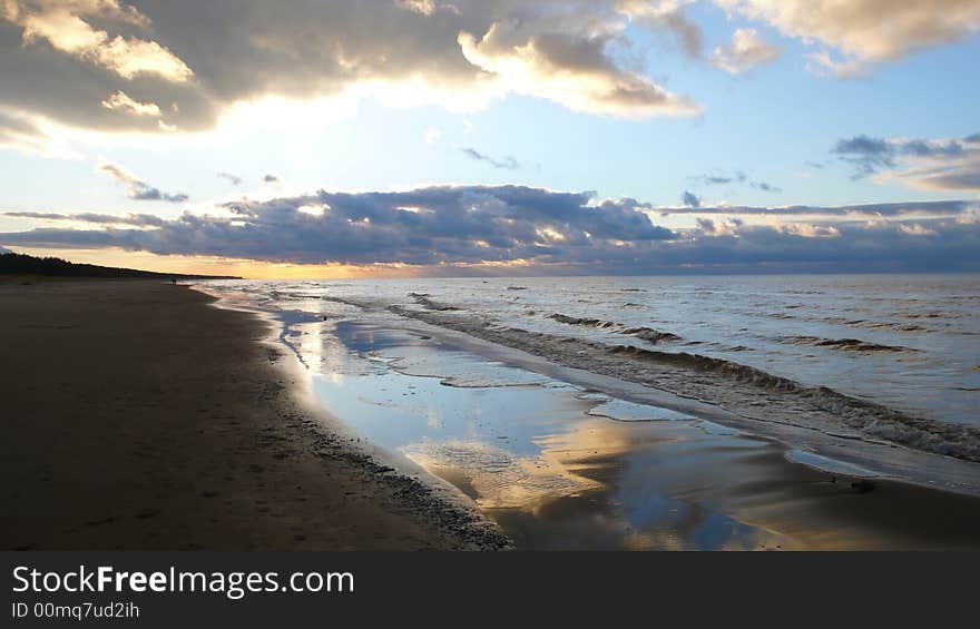 Night lanscape of the Baltic sea. Night lanscape of the Baltic sea