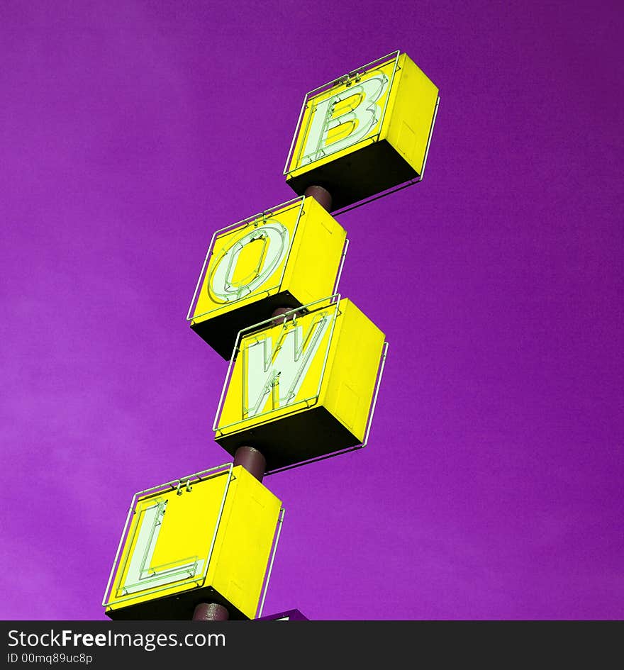 Bowling Rink Sign Yellow