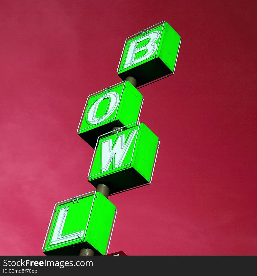 Bowling rink sign green