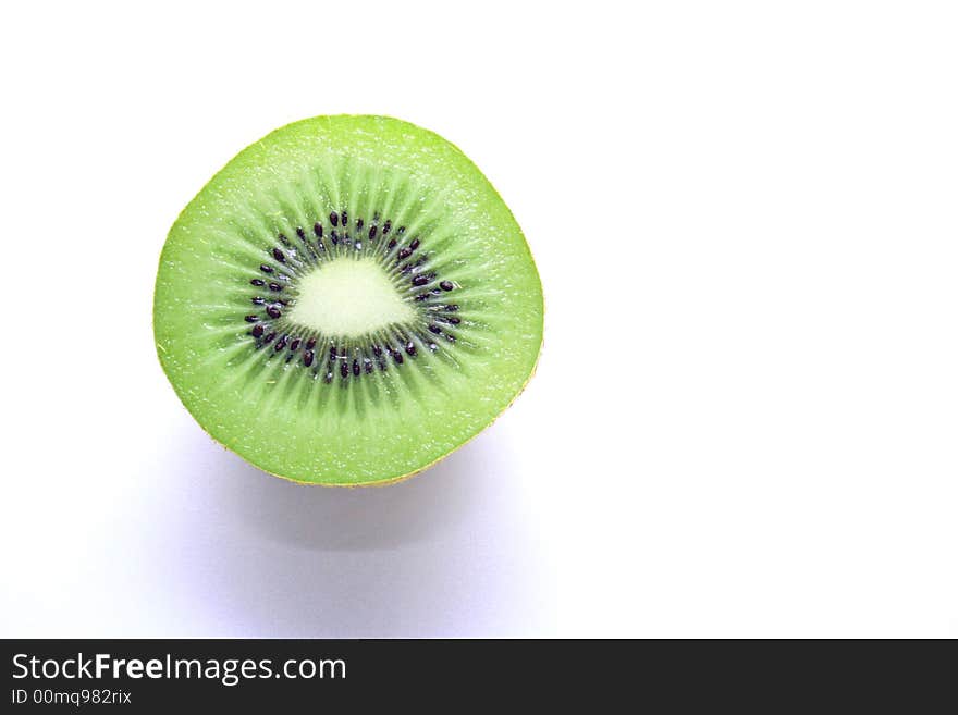 A delicious kiwi on a white background. A delicious kiwi on a white background