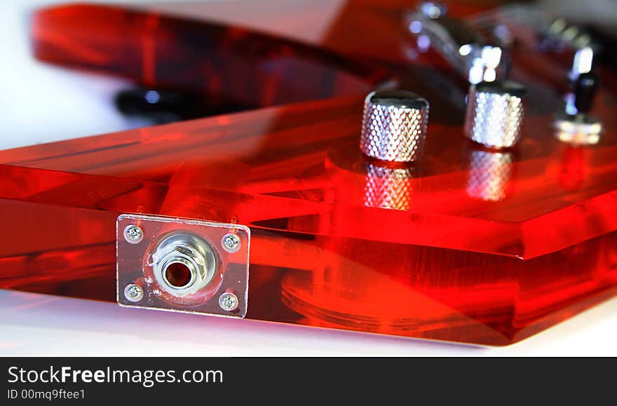 Input for rec acrylic guitar on white background. Input for rec acrylic guitar on white background