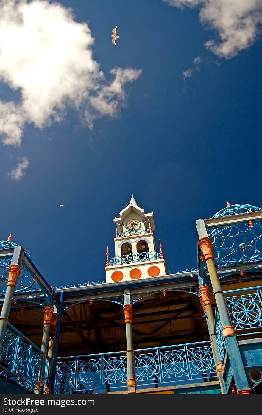 Seaside building and sky