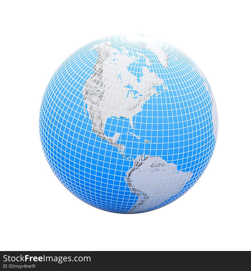 Globe earth isolated on white. Globe earth isolated on white