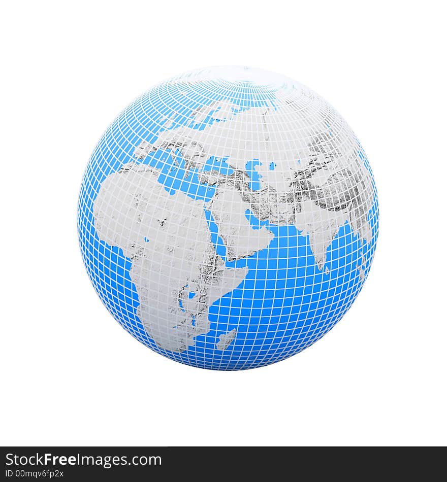 Globe earth isolated on white. Globe earth isolated on white