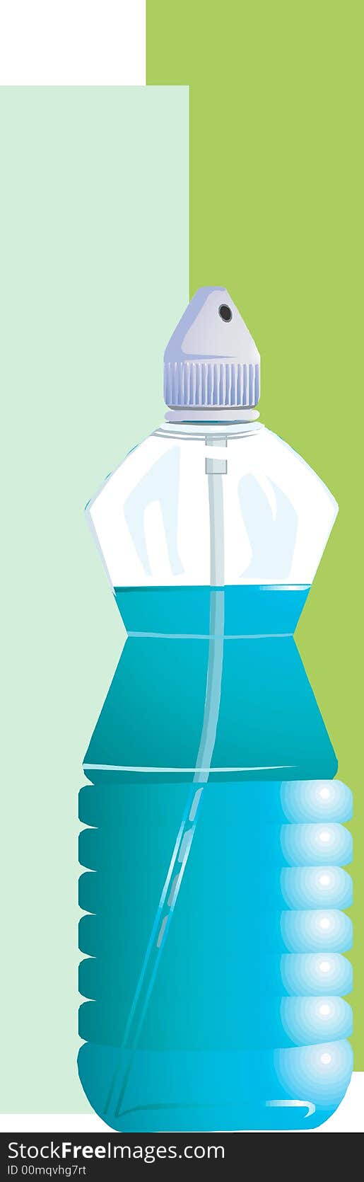 Illustration of Spray Bottle with blue liquid