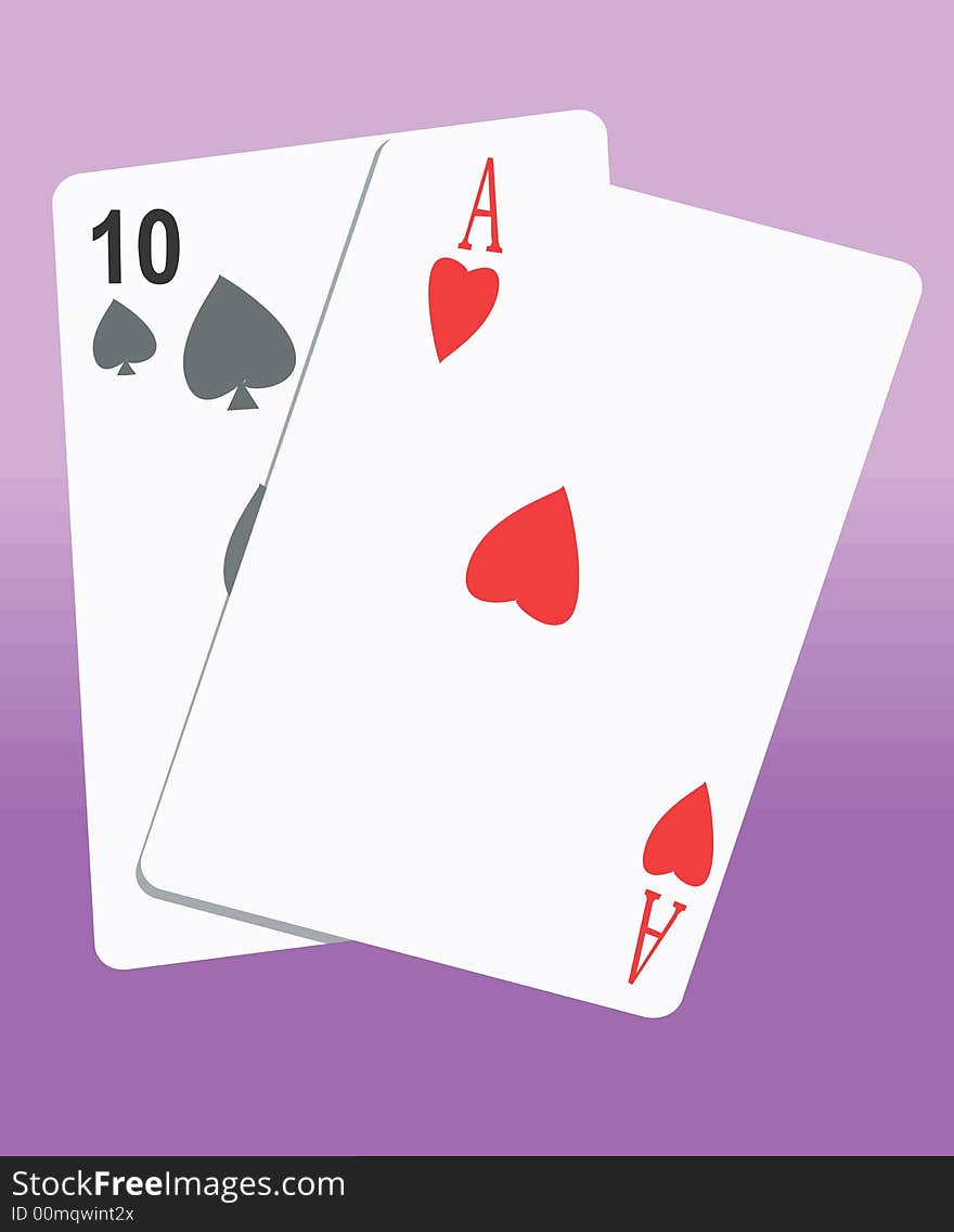 Illustration of Playing Cards with hearts and spade