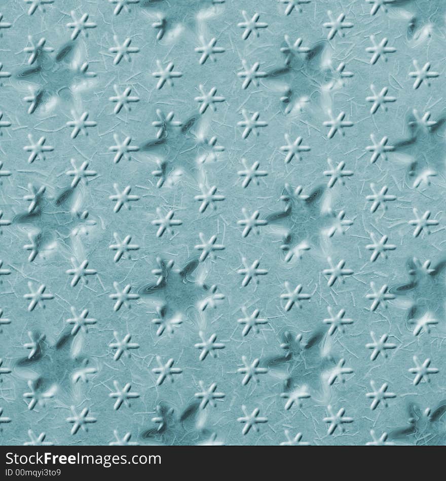 Winter background in blue with snowflakes and stars