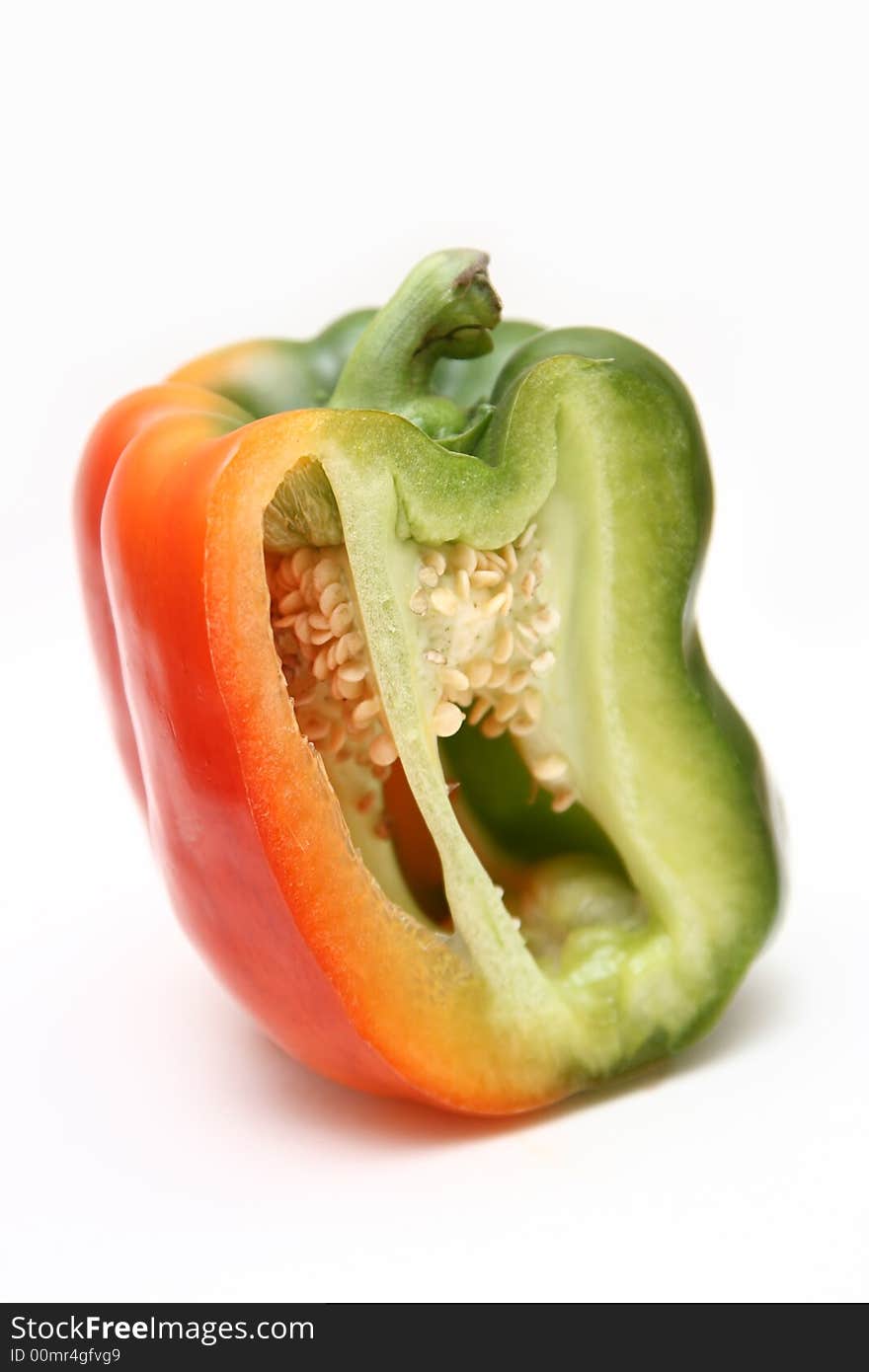 Pepper in the cut, isolated on a white background