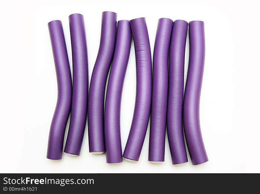 Hair curlers isolated on a white background