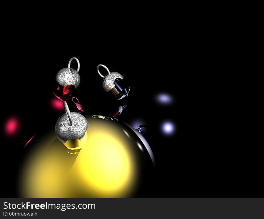 Christmas balls on a black background