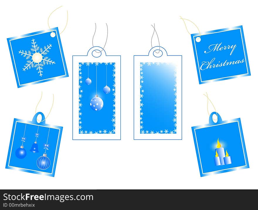 Illustration of Christmas gift, blue