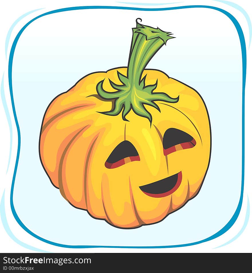 Illustration of Human faced Pumpkin with eyes and mouth