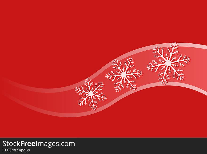 Vector illustration of snowflakes and curves