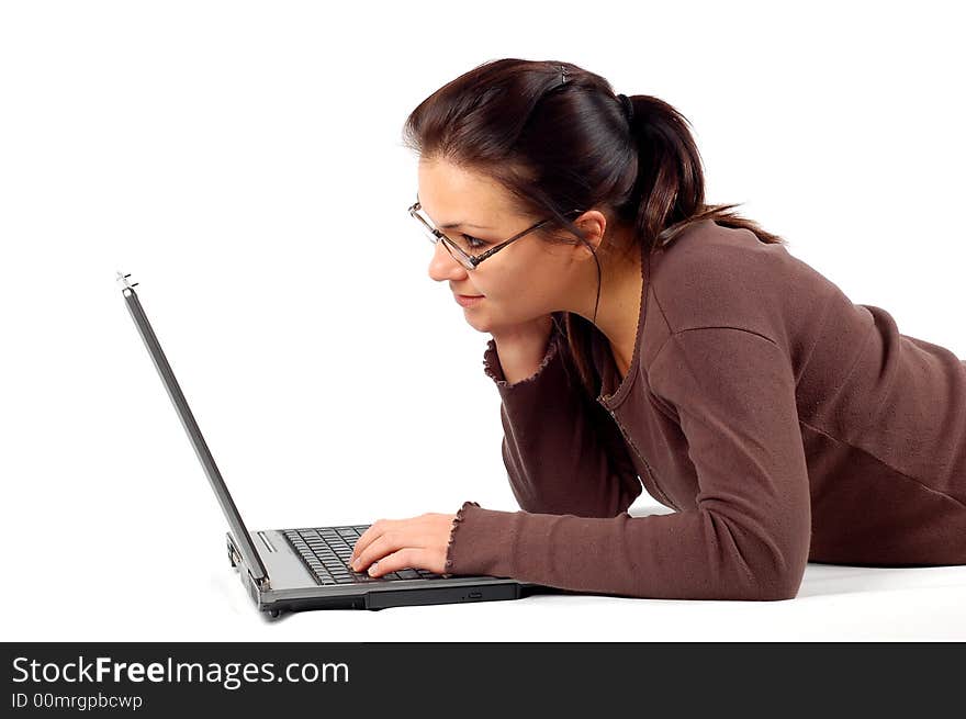 Woman working on laptop 14