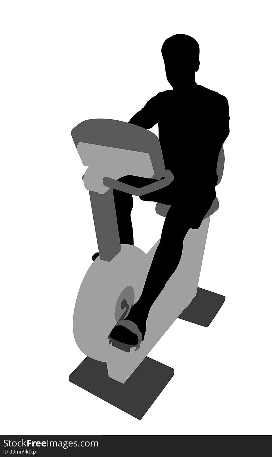 Man on bicycle mashine vector illustration